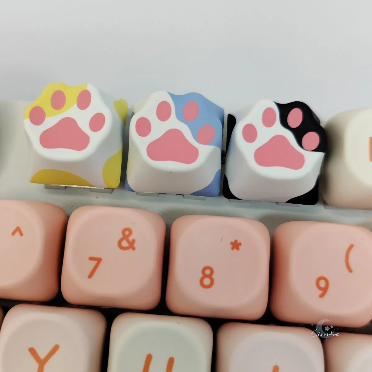 

6 шт. милые колпачки для клавиш DIY PBT кошачий коготь офисные игровые колпачки для клавиш с перекрестной осью механическая клавиатура колпачки для ключей украшения аксессуары ﻿
