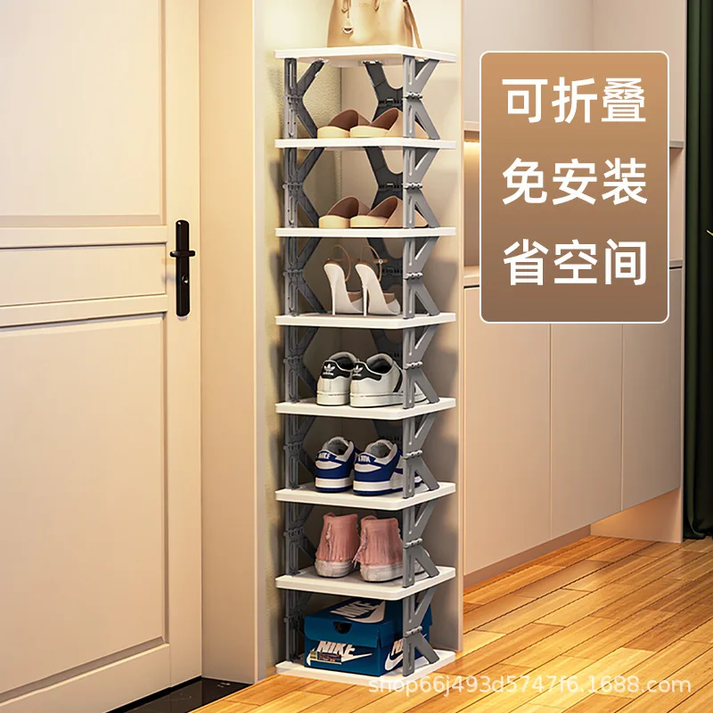 5/6Layers Folding Shoe Rack Simple Doorway Home Shoe Shelf Small Dormitory Crevice Shoe Cabinet Bedroom Storage Gods Save Space