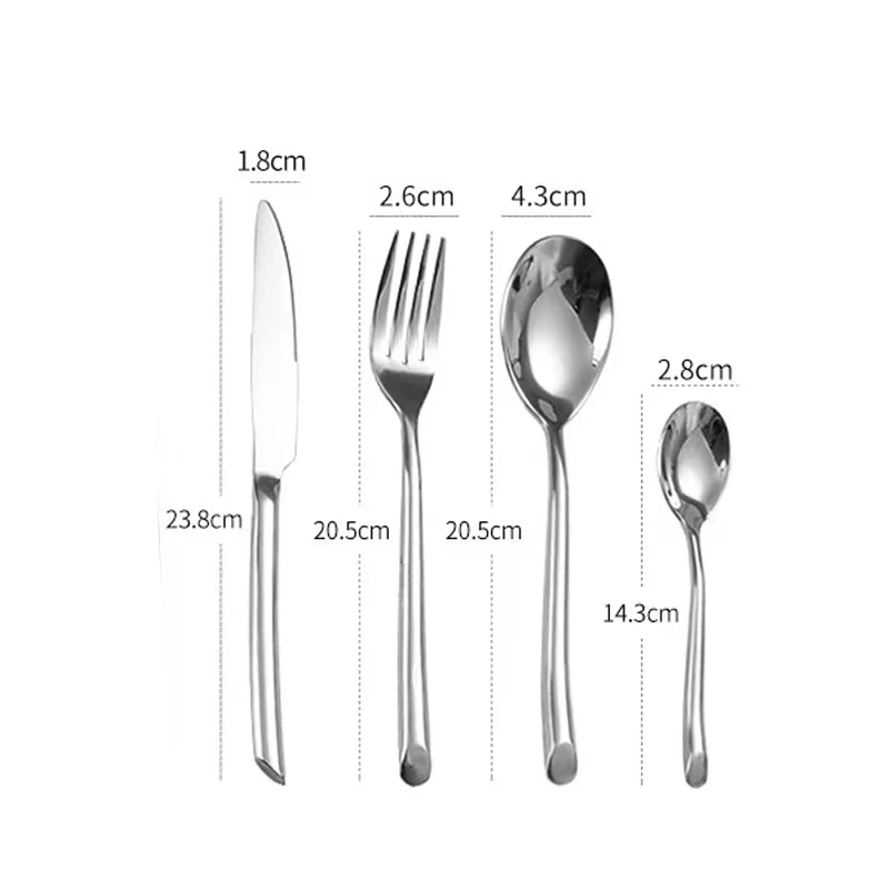 24Pcs Luxury Cutlery Set Top Quality Stainelss Steel Knife Fork Spoon Dinnerware Sets Western Tableware Set