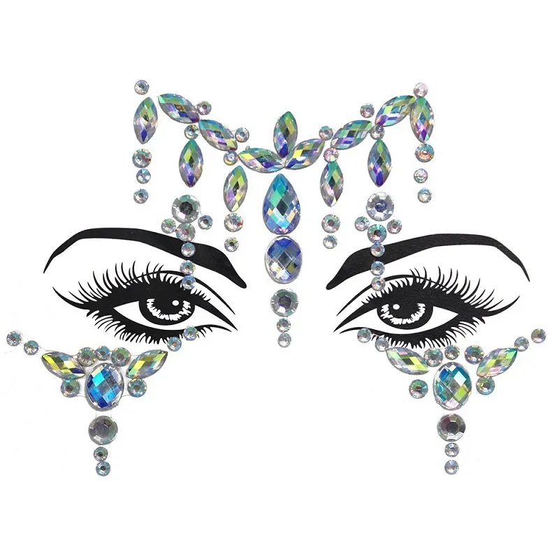 Glitter Face Stickers Women Sexy Tattoos Rhinestones for Face Diamonds Fake Tattoo for Woman Festivals Art Makeup Crystals