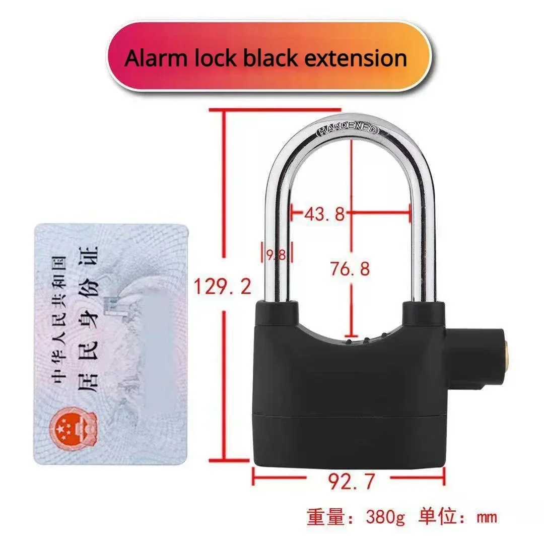 Waterproof Siren Alarm Padlock Alarm Lock for Motorcycle Bike Bicycle Perfect Security with 110dB Alarm