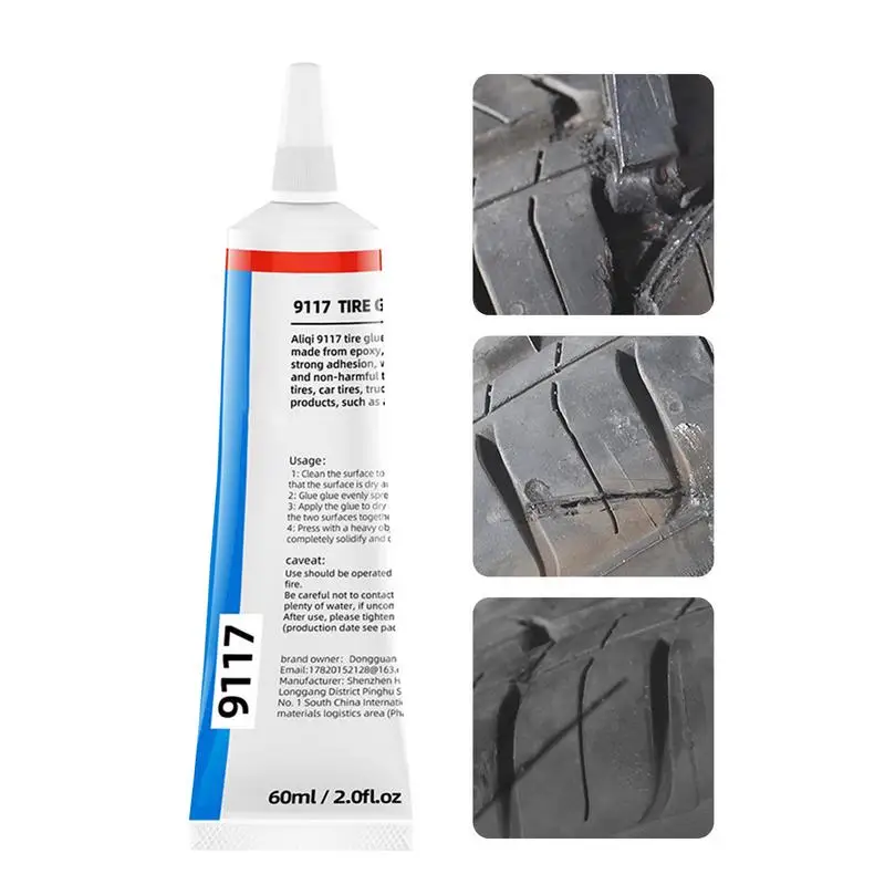 

Rubber Cement Tire Repair 60ml Heat Resistant Quick Dry Tire Glue For Sidewall Repair Multifunctional Portable Strong Adhesive