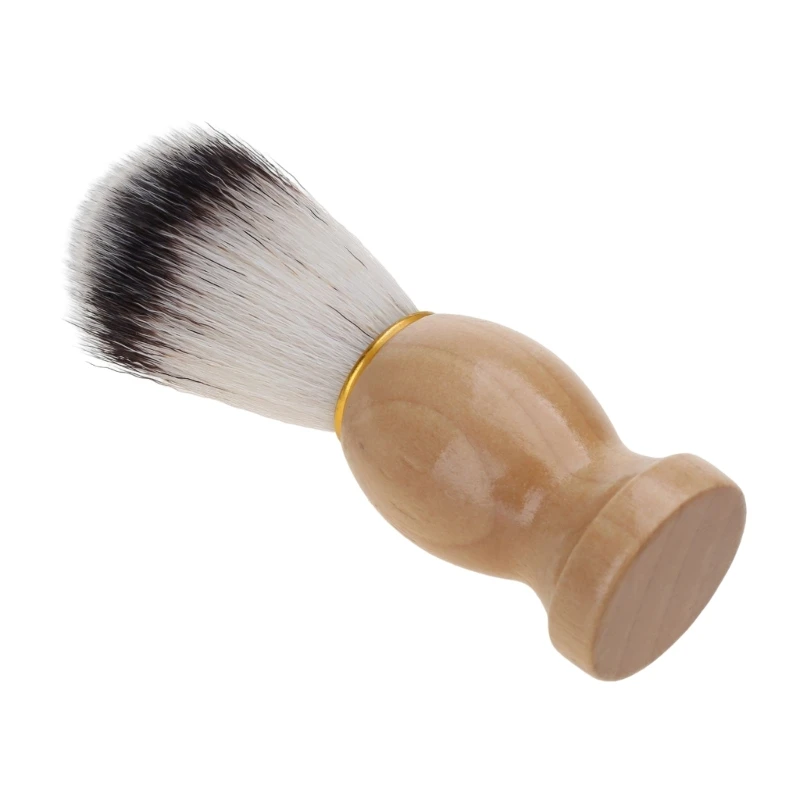 Q1QD Mens Shaving Brush with Wooden Handle Soft Nylon Hair Face Cleaning Makeup Beard Cleaner Luxury Professional Barber Salon