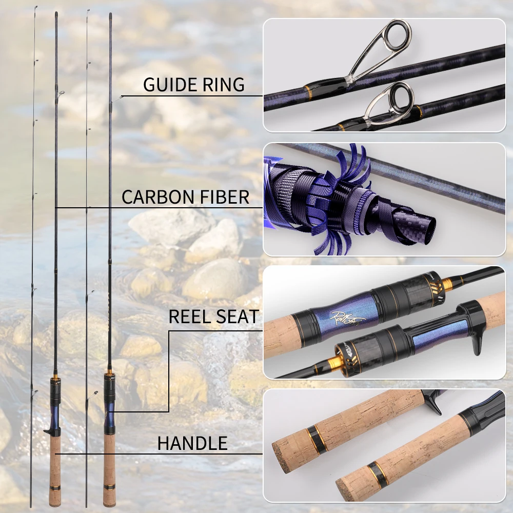ROLLFISH UL Trout Rod - Carbon Fiber, Spinning/Casting, Super Soft, Freshwater, 1.68-1.98m, Fast Action - view 2