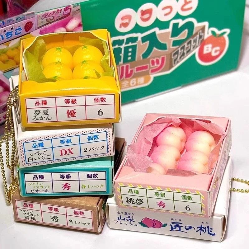 

Gashapon Capsule Toy Miniature Simulation Fruit Peach Strawberry Pinch and Squeeze Blind Box Toys Collection Pendant Kids Gifts