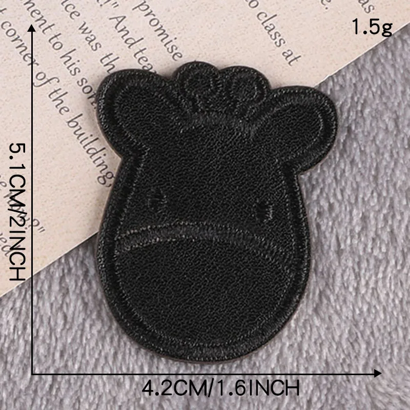 Embroidery Patch Stickers Clothes Patch Self-Adhesive Stickers Black Leather Jacket Patch Fabric Stickers Iron On Patches Punk