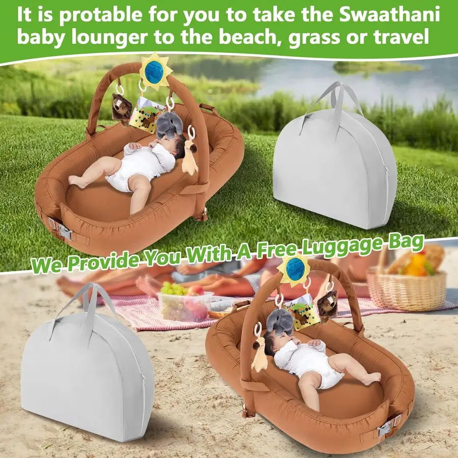 كرسي أطفال للسفر، كرسي أطفال مريح 100 قطن قابل للتنفس، عش الطفل 024 شهرًا، صالة لحديثي الولادة قابلة للغسل في الغسالة