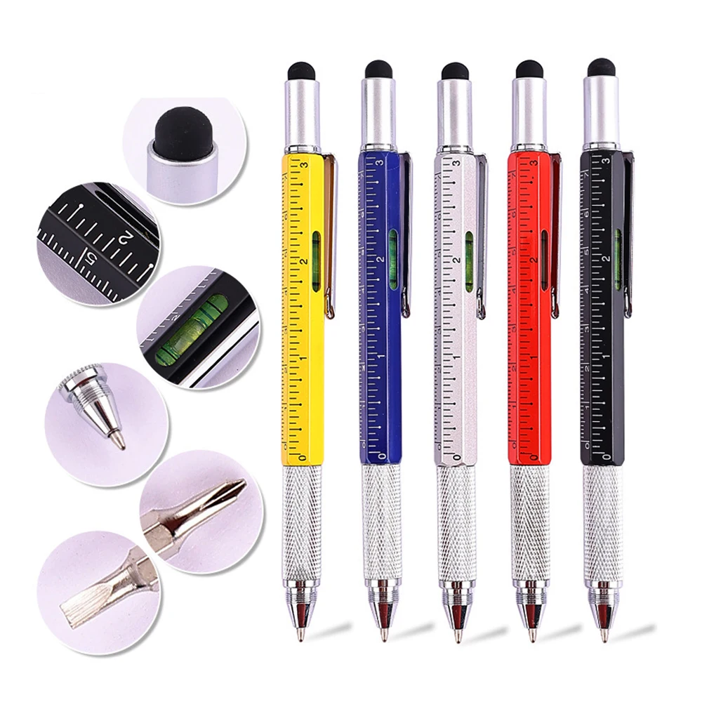 Tool pen Arrival Tool Ballpoint Pen Screwdriver Ruler Spirit Level with a top and scale multifunction 6 in 1 pen