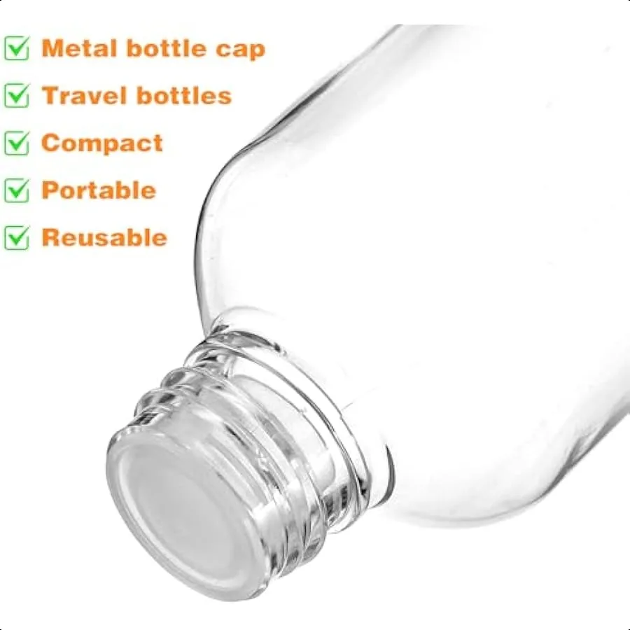 5 팩 3.4 Oz 100ml 세면 용품 용 여행용 병 누출 방지 플라스틱 빈 여행용 크기 병 은빛 스크류 캡이있는 용기