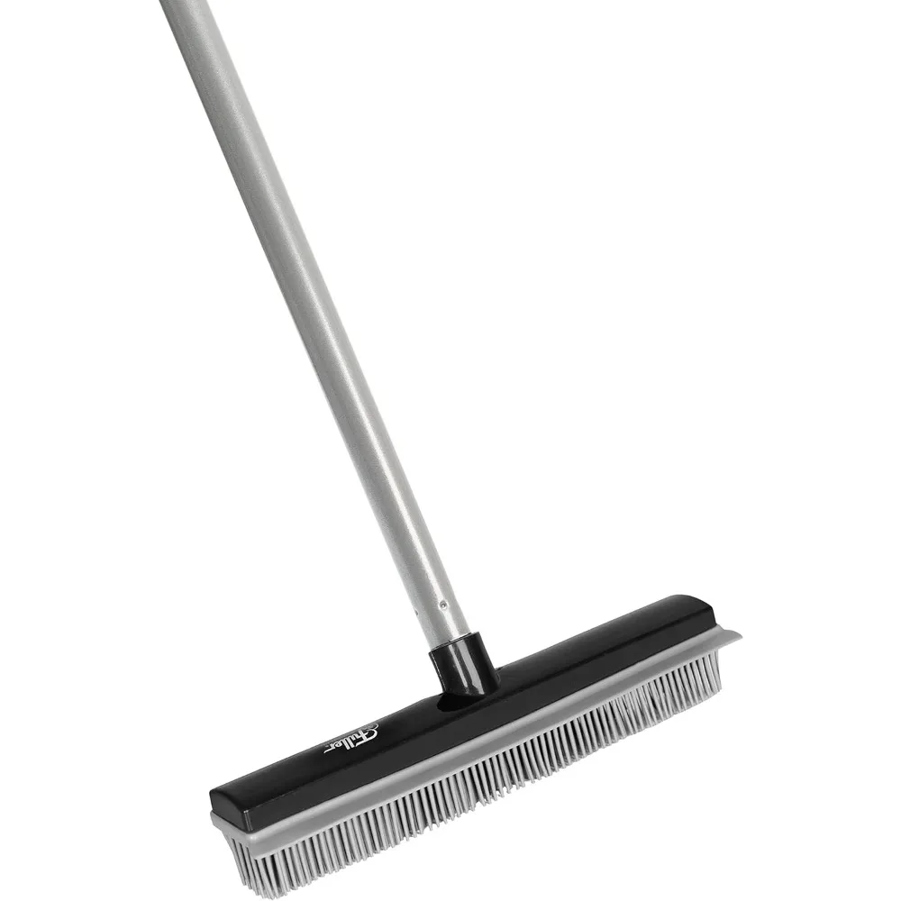 Fuller Brush Rubber Broom with Adjustable Handle – for Carpets Floors Stairs Upholstery – Electrostatic Action Removes Pet Hair