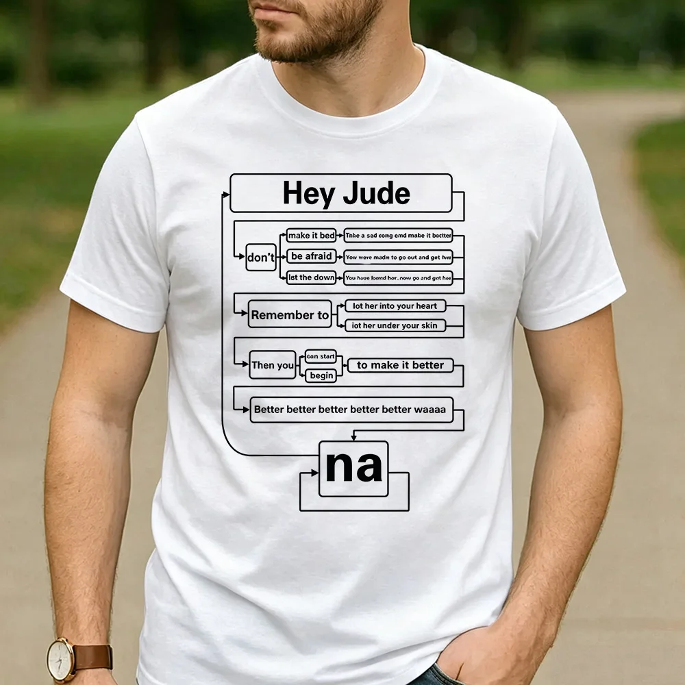 Hey Jude Beatle 100% Cotton T Shirt Retro Nostalgia Rock Hip Hop Unisex Men Women Engineer Short Sleeve Casual Fan Clothing Tops