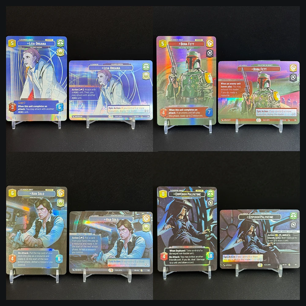 

SW Unlimited Proxy Custom Двусторонняя игровая карта Spark of Rebellion Leia Organa Boba Fett Han Solo Emperor Palpatine Sabine Wren