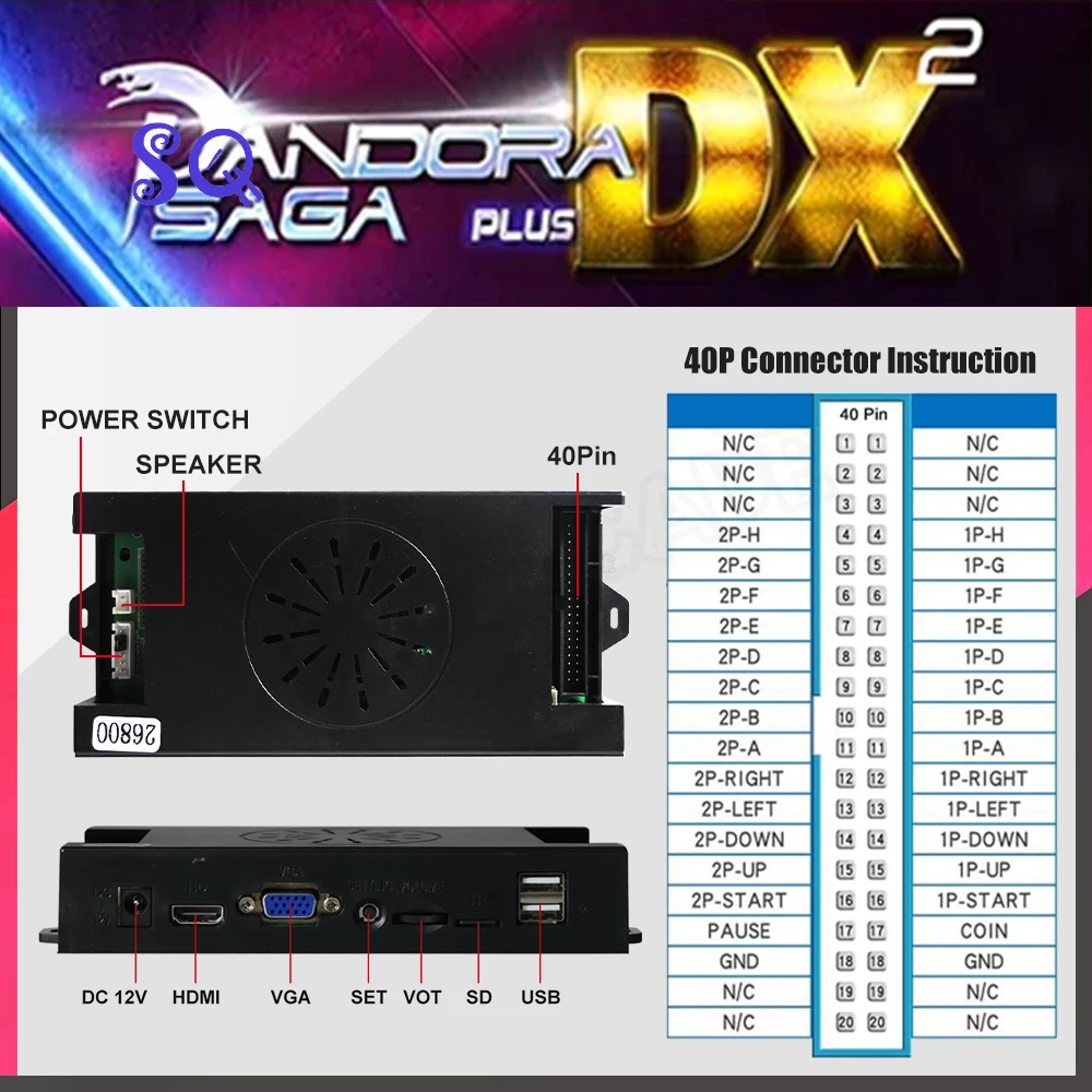 Pandora Saga Box DX2 26800 in 1 PCB Family Mainboard Retro Arcade Game Console For Built Bartop Cabinet Machine HDMI VGA