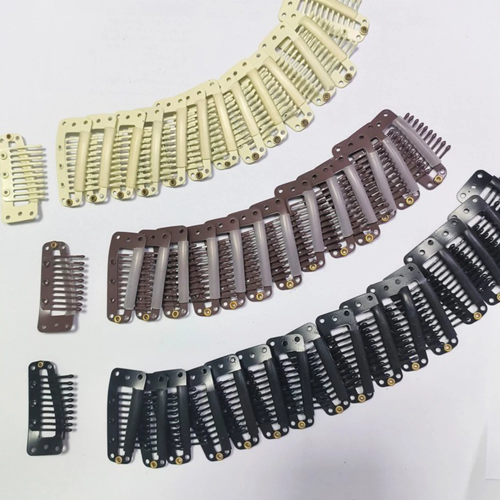 20 قطعة/الحقيبة 10-الأسنان مقاطع الشعر وصلات شعر مشبك خاطف ل وصلات شعر مستعار أدوات اكسسوارات مقاطع شعر مستعار عقد الباروكات 3.8 سنتيمتر #4