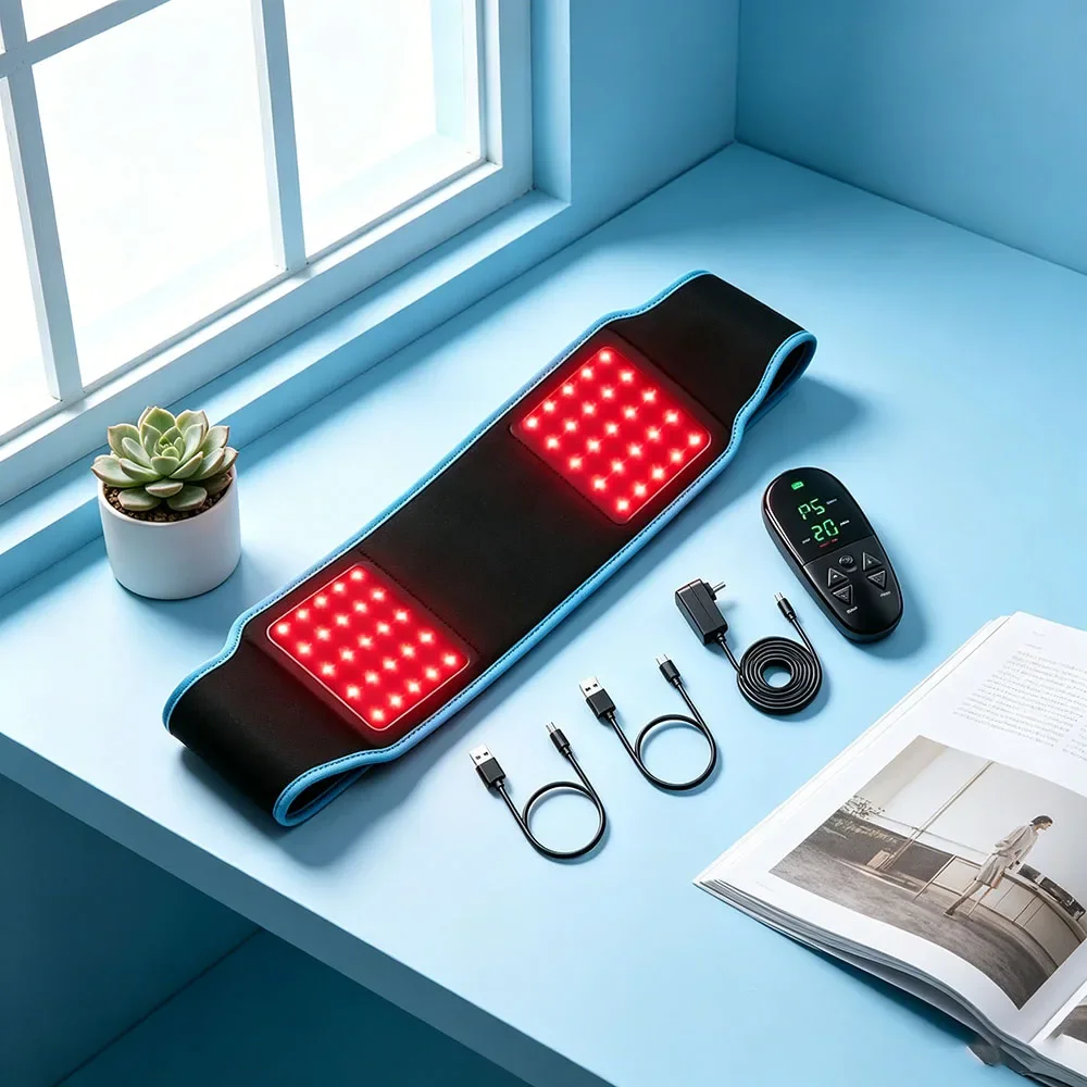 

Popular 850nm 660nm Red Infrared Light Therapy Belt Full Body Face Wrap LED Slimming Waist Heat Fat Burn Pad