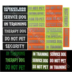 IN TRAINING Reflective IR Emblem Hook Fastener Patches SERVICE DOG Badge Morale Sew on Patches Badge for Dog Harness Do Not Pet