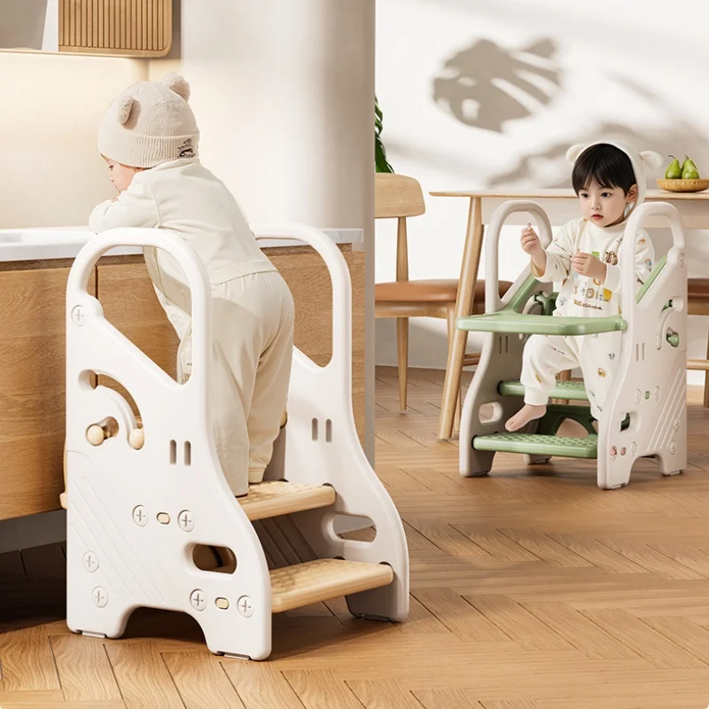 Children's dining table and chair with adjustable height - Baby learning and growing chair - Infant dining and sitting chair
