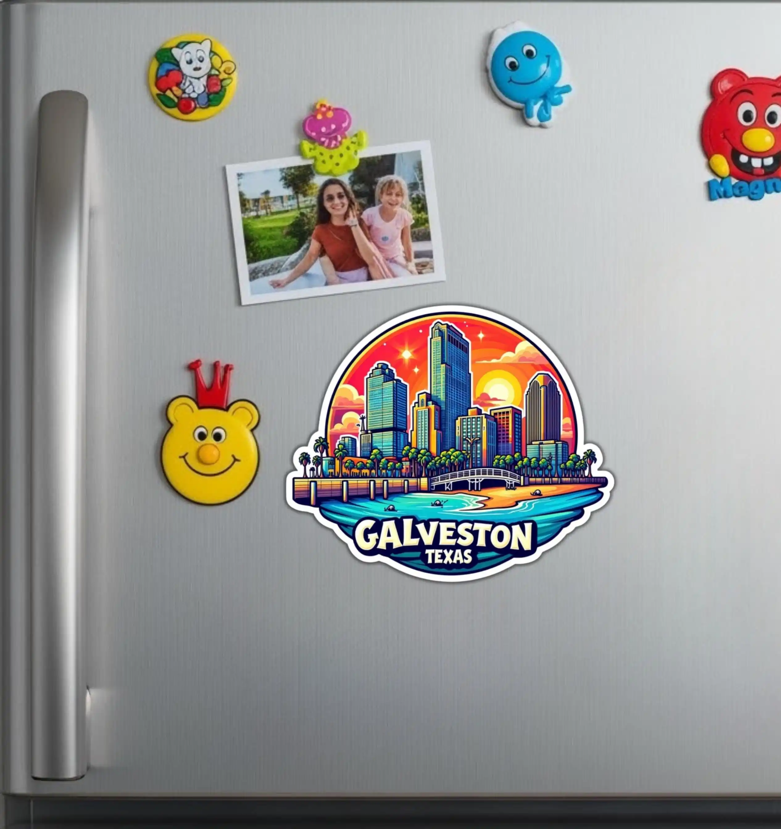 Galveston Texas Travel Souvenir Vinyl Sticker For Laptop And Suitcase Self Adhesive Decal