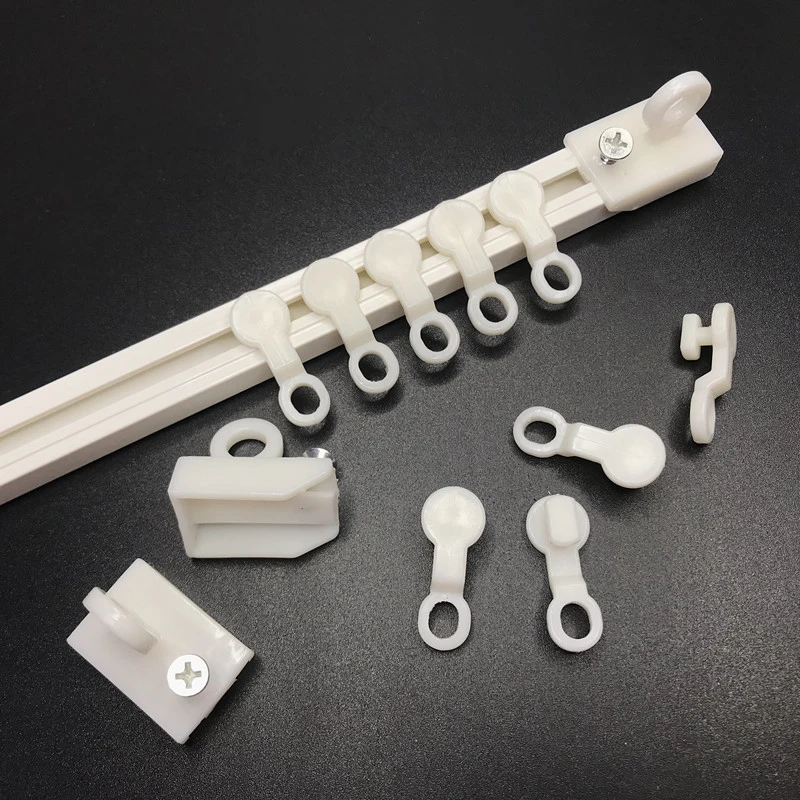 

Curtain Track Rail Runner Accessories Smart Home 100pcs Pulley Curtain Track Hook 40pcs Connector Curtain Replaced Accessories