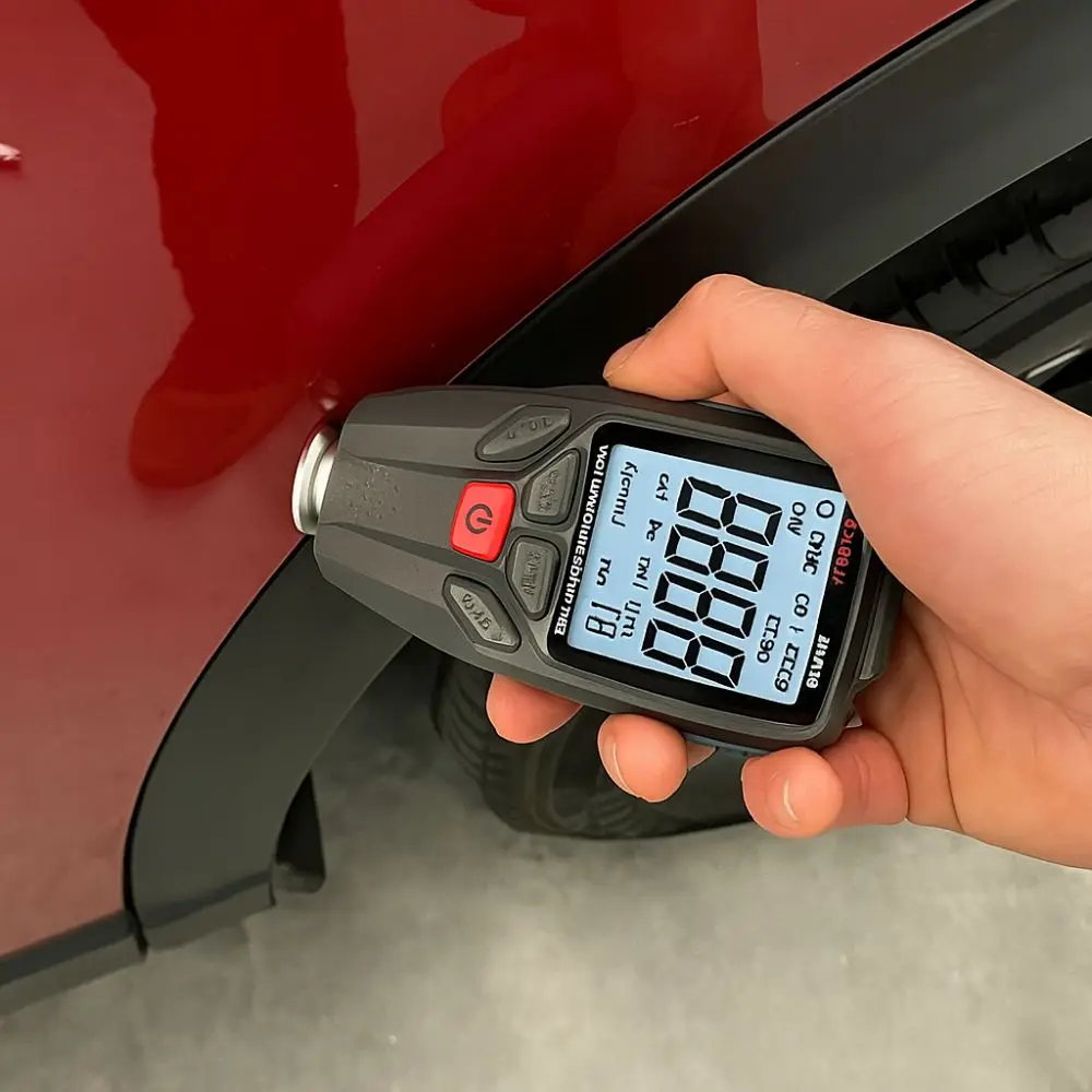 

Digital Paint Thickness Tester Portable Manual Coating Thickness Gauge 0-2000UM Backlight LCD Car Paint Film Thickness Tester