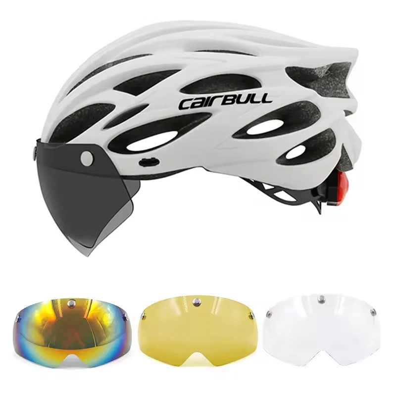 Cairbull Fahrradhelme MTB Mountain Road Racing Fahrradhelm Leichter Atmungsaktiver LED-Sicherheits-Fahrradhelm 59-61cm Casco