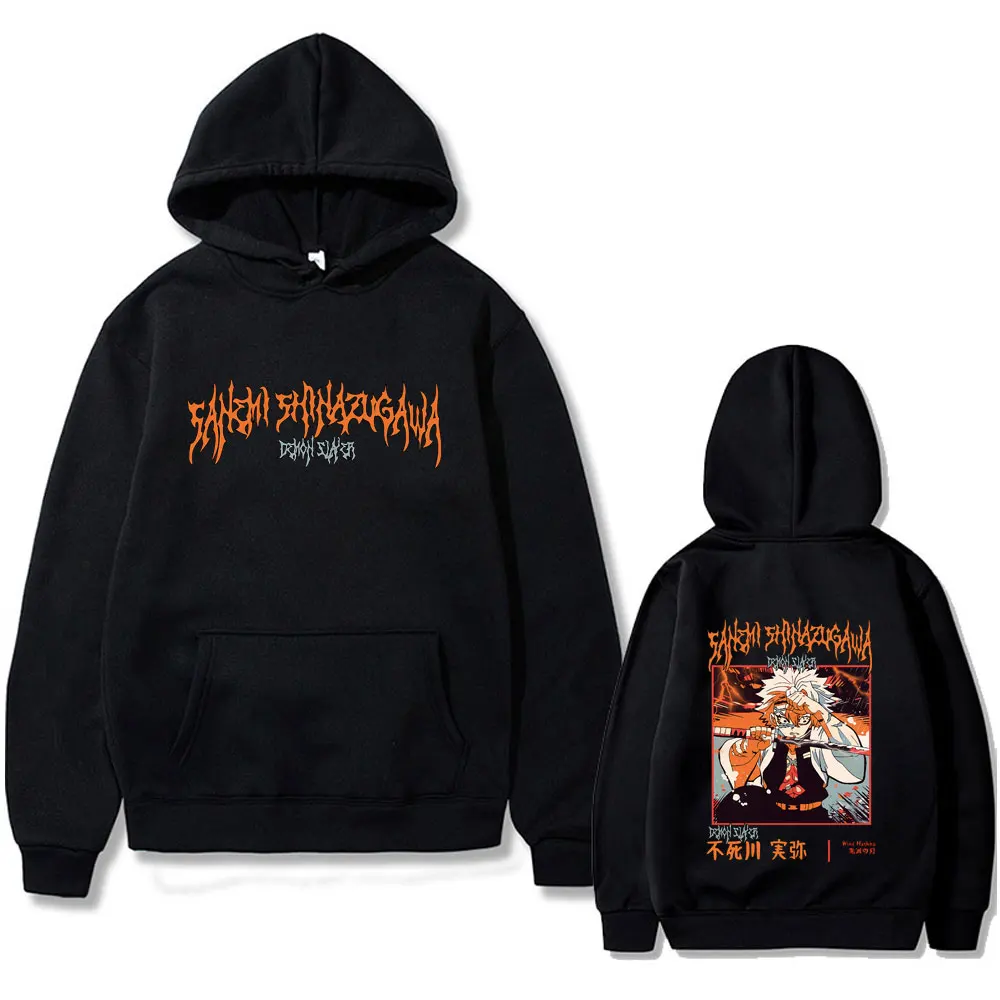 

Anime Demon Slayer Shinazugawa Sanemi Graphic Hoodie Men Women High Quality Fleece Cotton Hoodies Male Vintage Hooded Sweatshirt