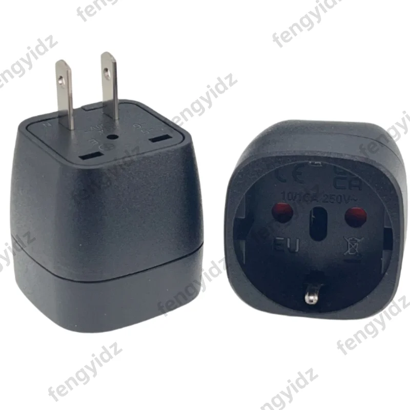 fengyi EU to US Converter Adapter 10A Type-E to Type-A Plug for Travel European to America United State Canada China White Black