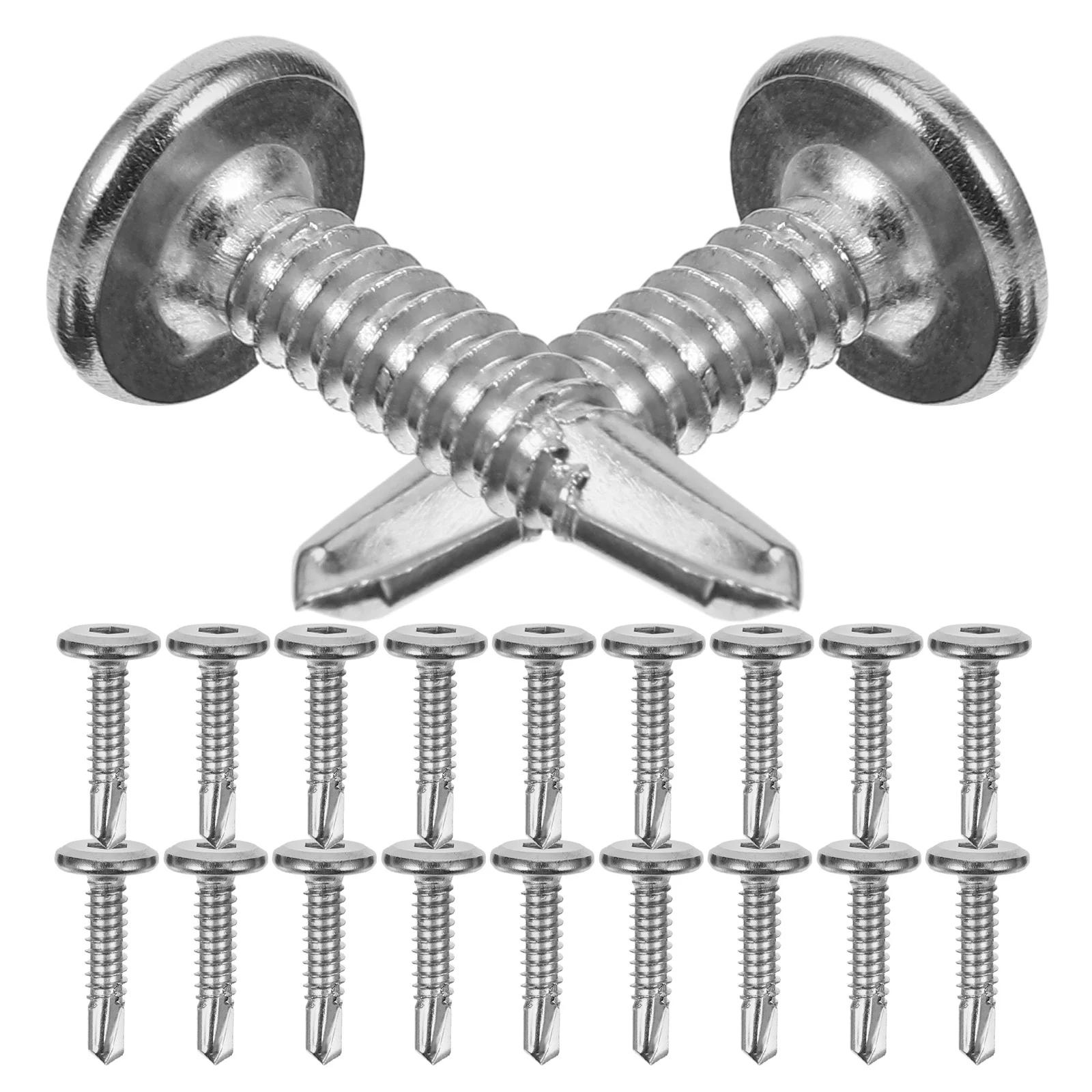 

20pcs Self-Tapping Screws Stainless Steel Head Fencing Screw For Outdoor Fastening Threaded Rods Hardware