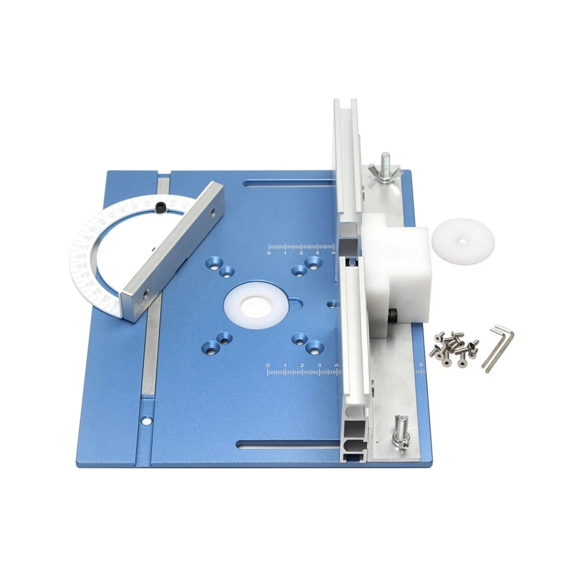 Router Table Insert Plate Woodworking Trimmer Electric Wood Milling Flip Plate with Miter Gauge for DIY Working Bench