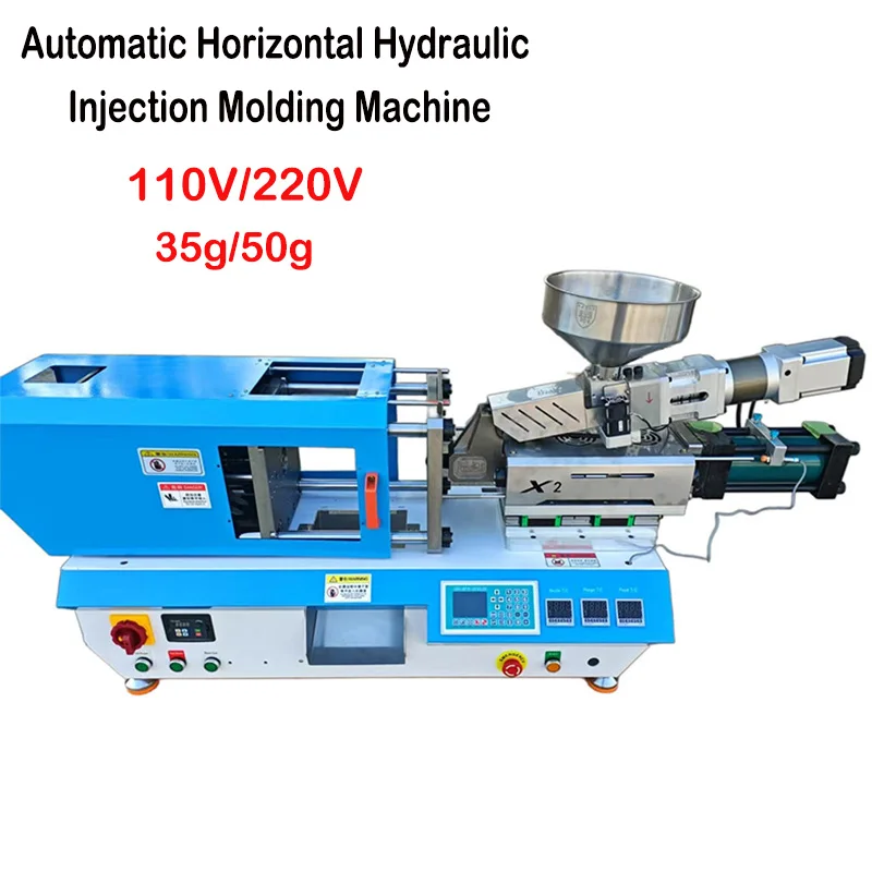 220V/110V 35g/50g Horizontal Hydraulic Injection Molding Machine Stroke 100mm 16T Automatic Plastic Injection Molding Machine