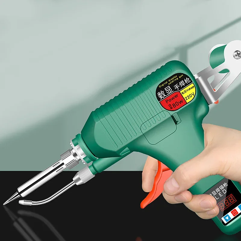 

80W 220V LED Digital Display Solder Gun Internal Heating Electric Soldering Iron Household Electronic Maintenance Welding Tools