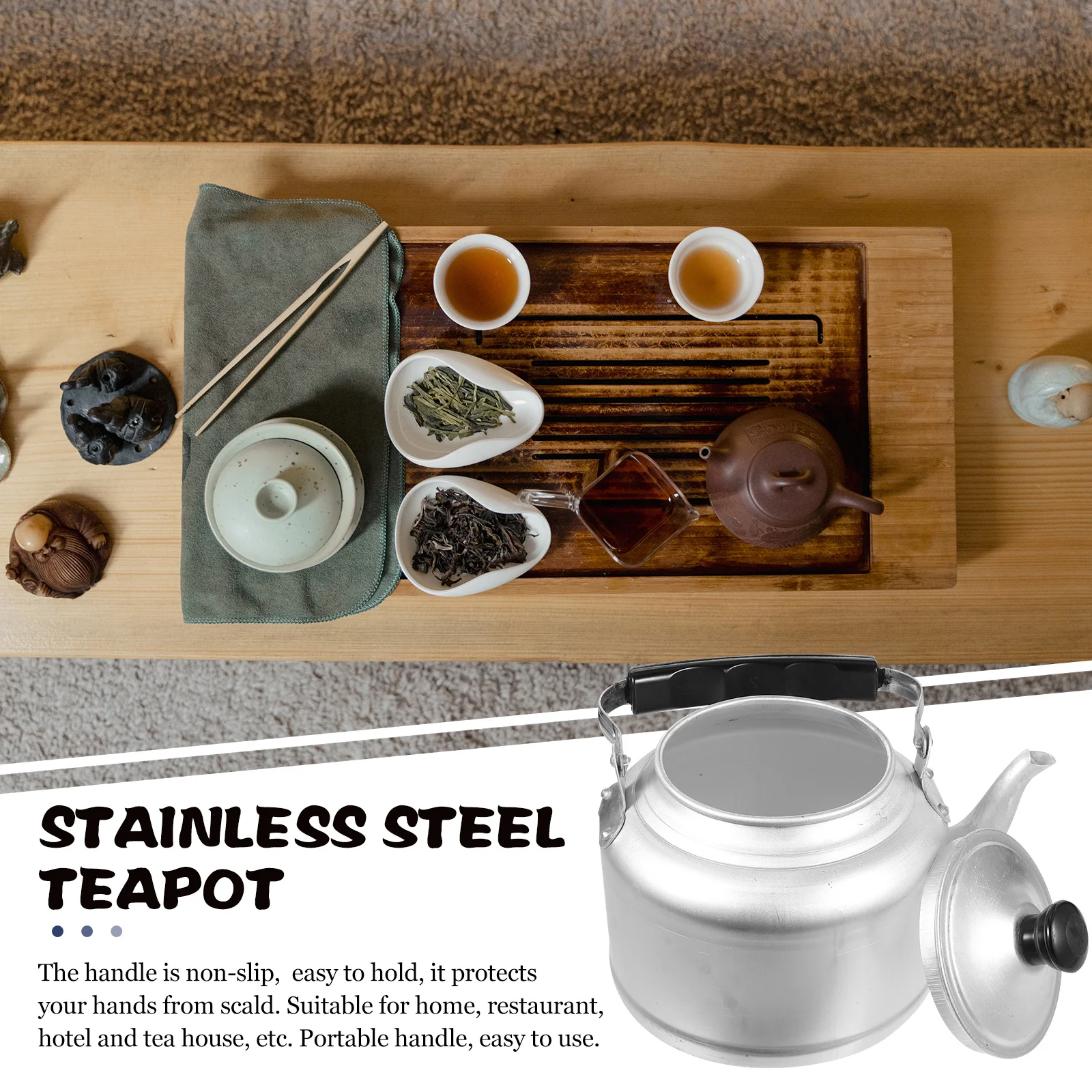 

Thickened Aluminum Kettle Retro Teakettle Heat Resistant Boiling Water Pot for Household Tea Making Suitable Gas