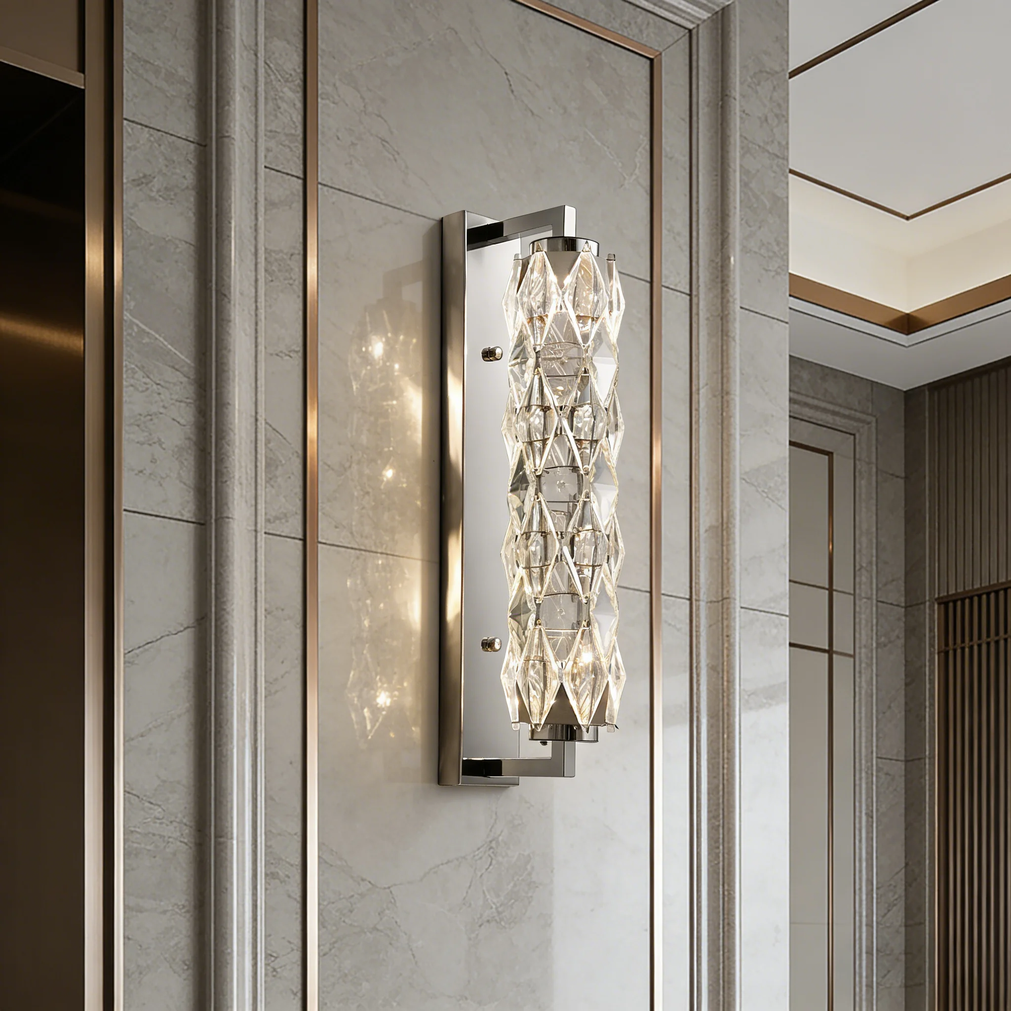 

Modern Luxury Crystal LED Wall Lamp Sconce for Home Bedroom Foyer Aisle Hotel Room Decorative Background Wall Lighting Fixtures
