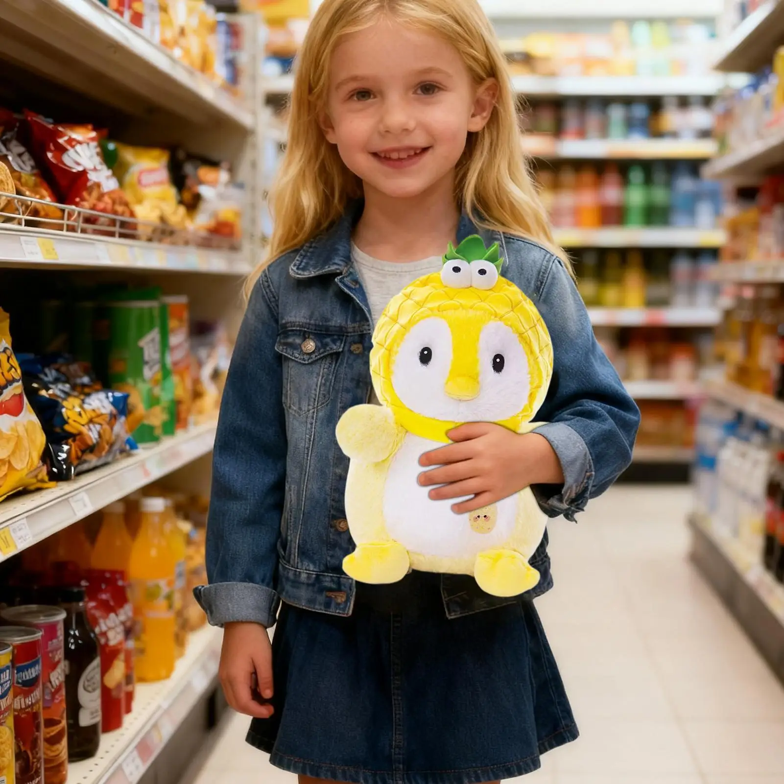 Pingüino de peluche, pingüino de fruta, muñeco de peluche, muñeco de animales de dibujos animados para niños, adolescentes, adultos, coleccionistas, hora de juegos, dormitorio de guardería