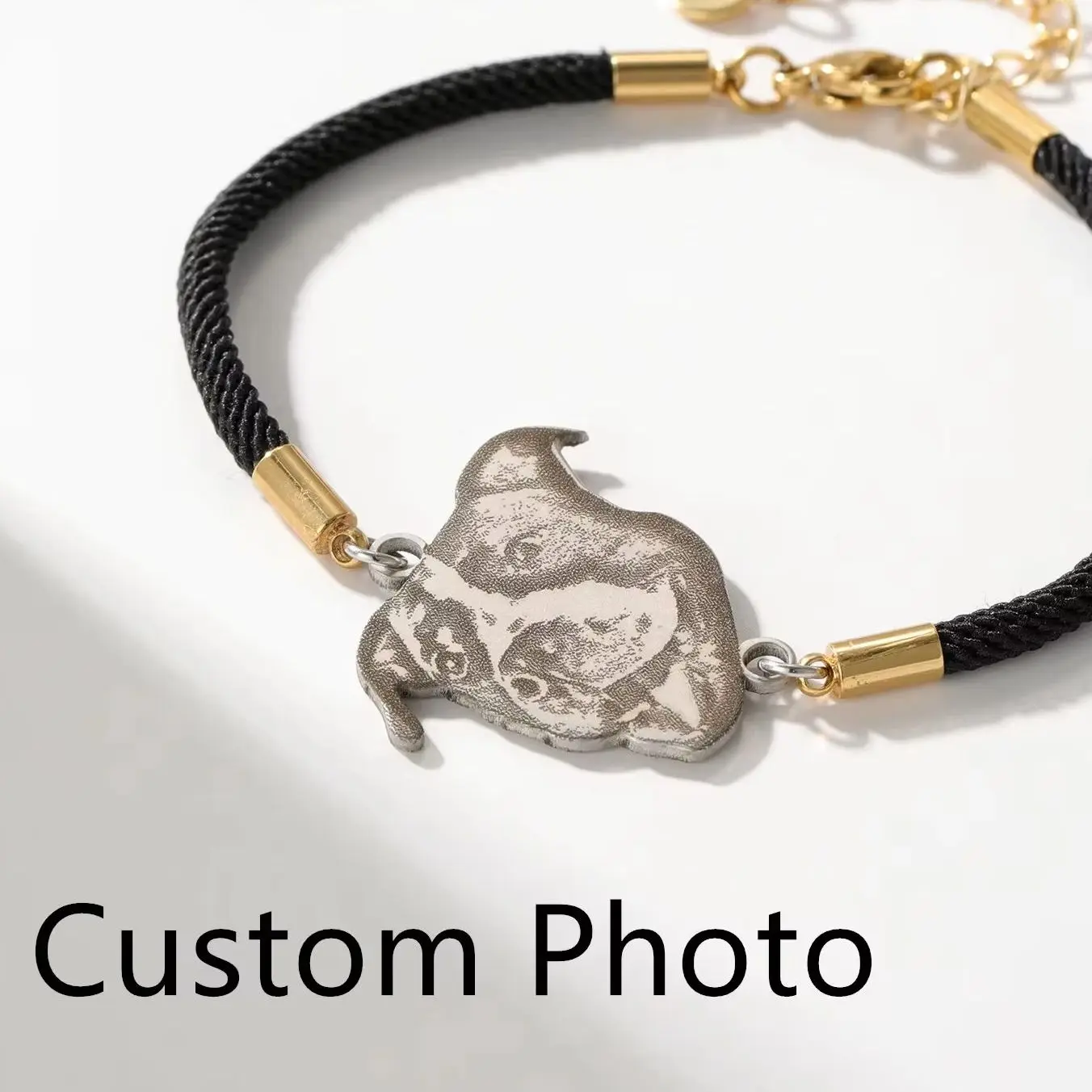 

Браслет с гравировкой для домашних животных, регулируемый браслет из веревки с фотографией собаки, персонализированные резные фотографии, ювелирные изделия для домашних животных, подарок для любителей домашних животных