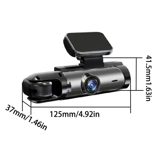 Imagen 2 del producto Cámara de salpicadero con cámara Dual de 1080P para coches, frontal e interior, cámara de coche con visión nocturna IR, grabación en bucle, DVR para coche gran angular