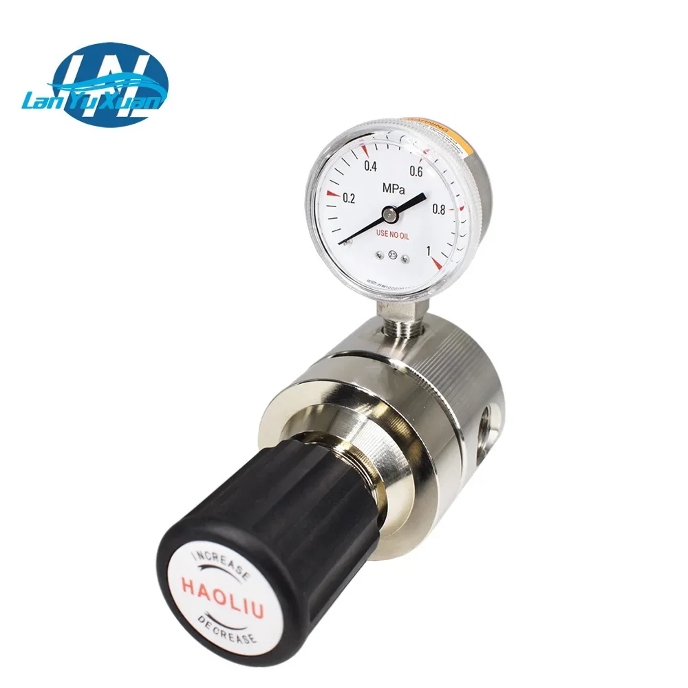 

Stainless steel high inlet high outlet medium flow single meter pressure reducer high purity air pressure regulator