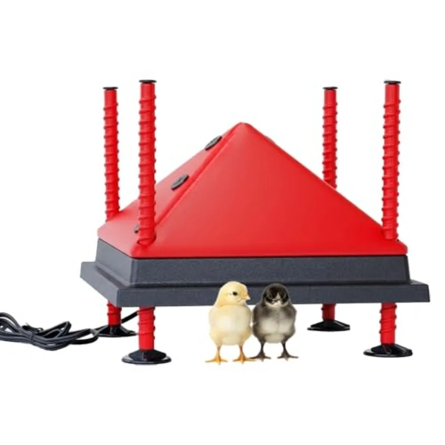 

12x12" Adjustable Heating Plate with Bonus Foldable Anti-Roost Cone for up to 20 Chicks Chick Brooder Heat Plate Energy-Efficie