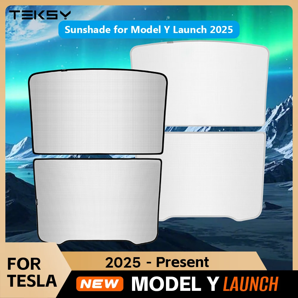 For Tesla New Model Y Launch Juniper 2025 Sunshade Roof Never Sag Nano Ice-Crystal Coatings Heat Insulation Glass Sun Shade