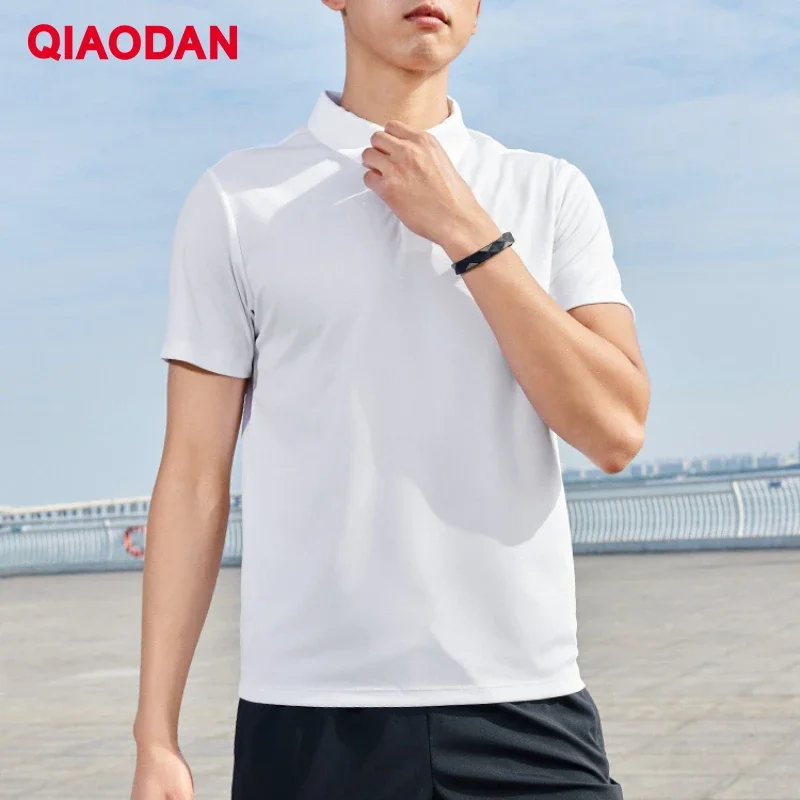 QIAODAN T-shirt for Men 2024 New Business Casual Breathable Turn-down Collar Sweat Absorption Comfortable Tops XTS23241360