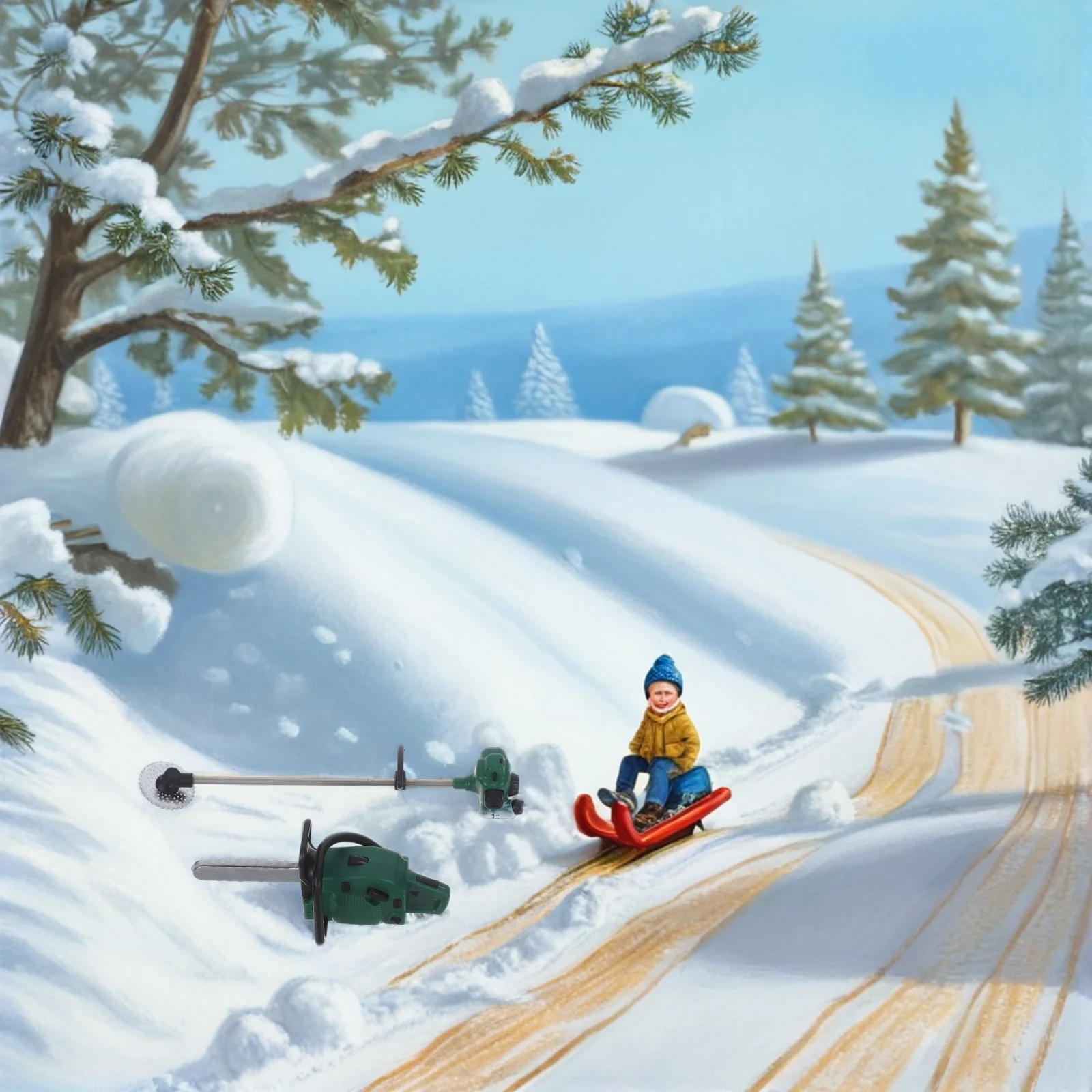 2 pçs decorações de jardim ao ar livre casa de bonecas em miniatura ferramenta simulação motosserra para paisagismo gramado quintal crianças fingir jogar