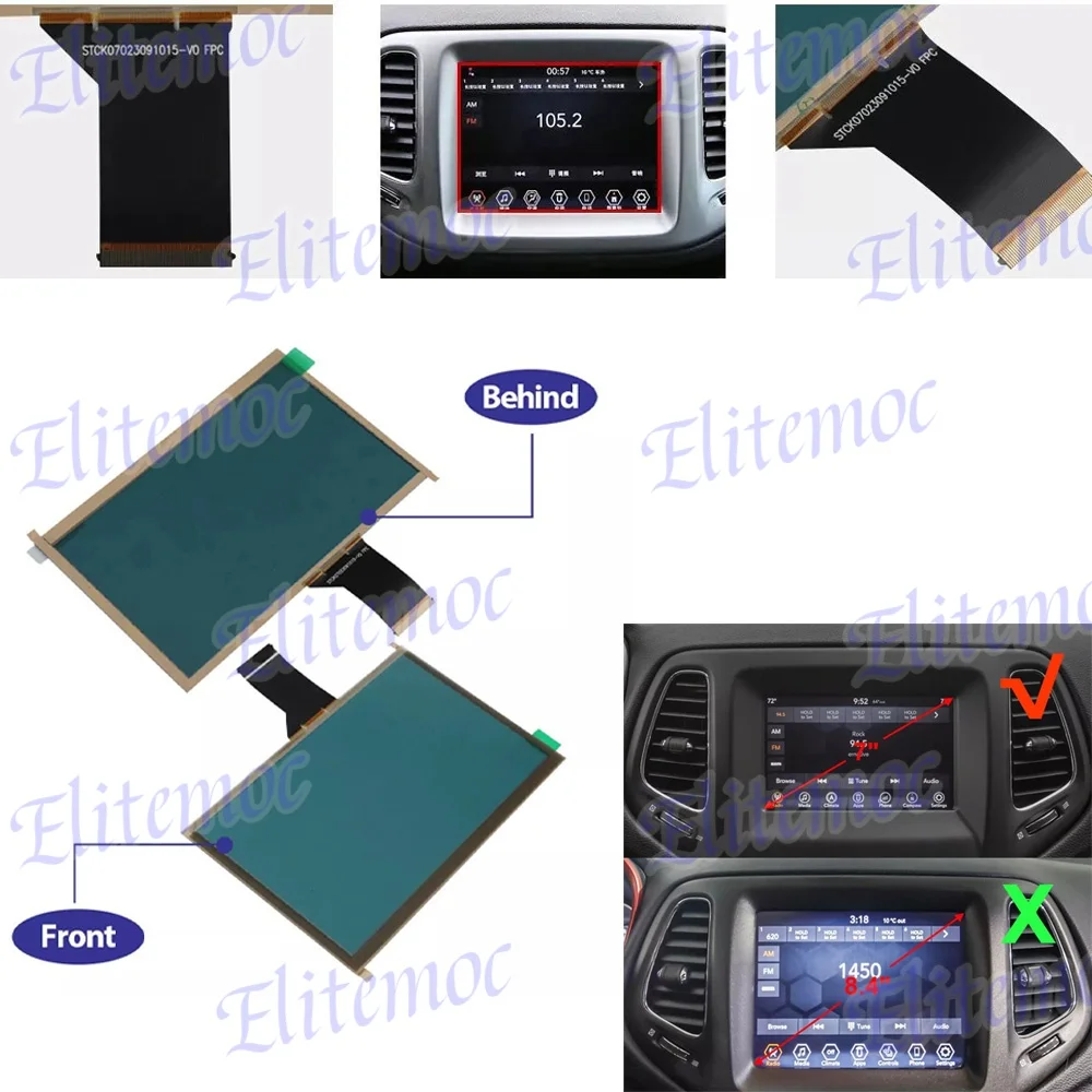 

7" LCD Glass Touch Screen Digitizer For 2017-2020 Jeep Compass Radio Navigation TDO-WXGA0700K00033-V2