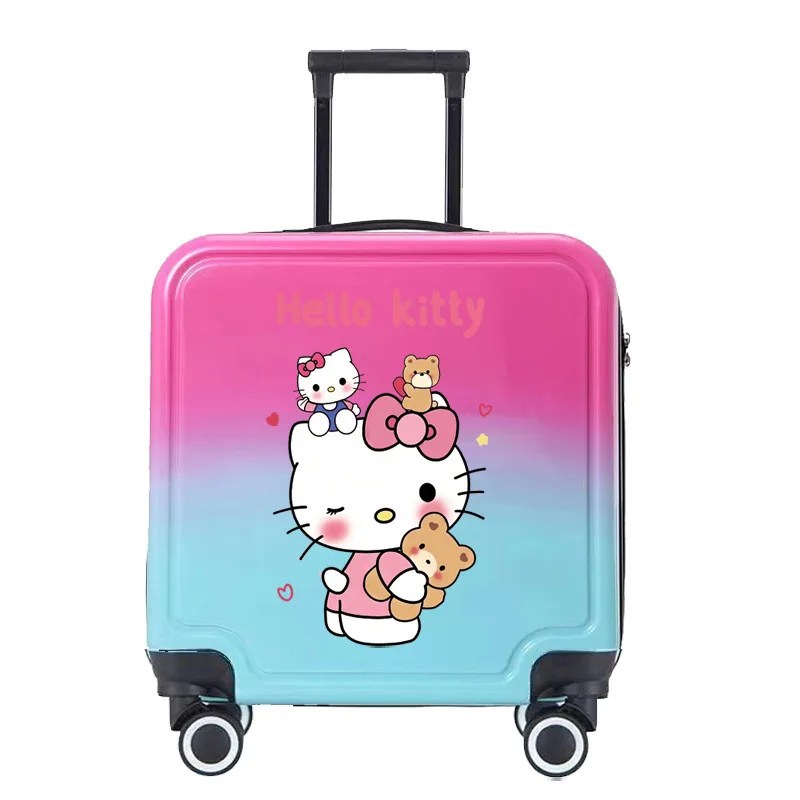 

Hot Miniso Kawaii 18 Inches Student Password Trolley Case Hello Kitty Cartoon Universal Wheel Boarding Travel Suitcase Fashion