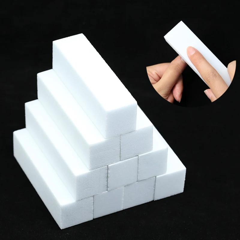 Lixa de Unha Branca para Polimento e Lixamento, Bloco Polidor para Pedicure e Manicure, Esponja Polidora para Cuidados com as Unhas, Acessórios e Ferramentas para Esmalte em Gel