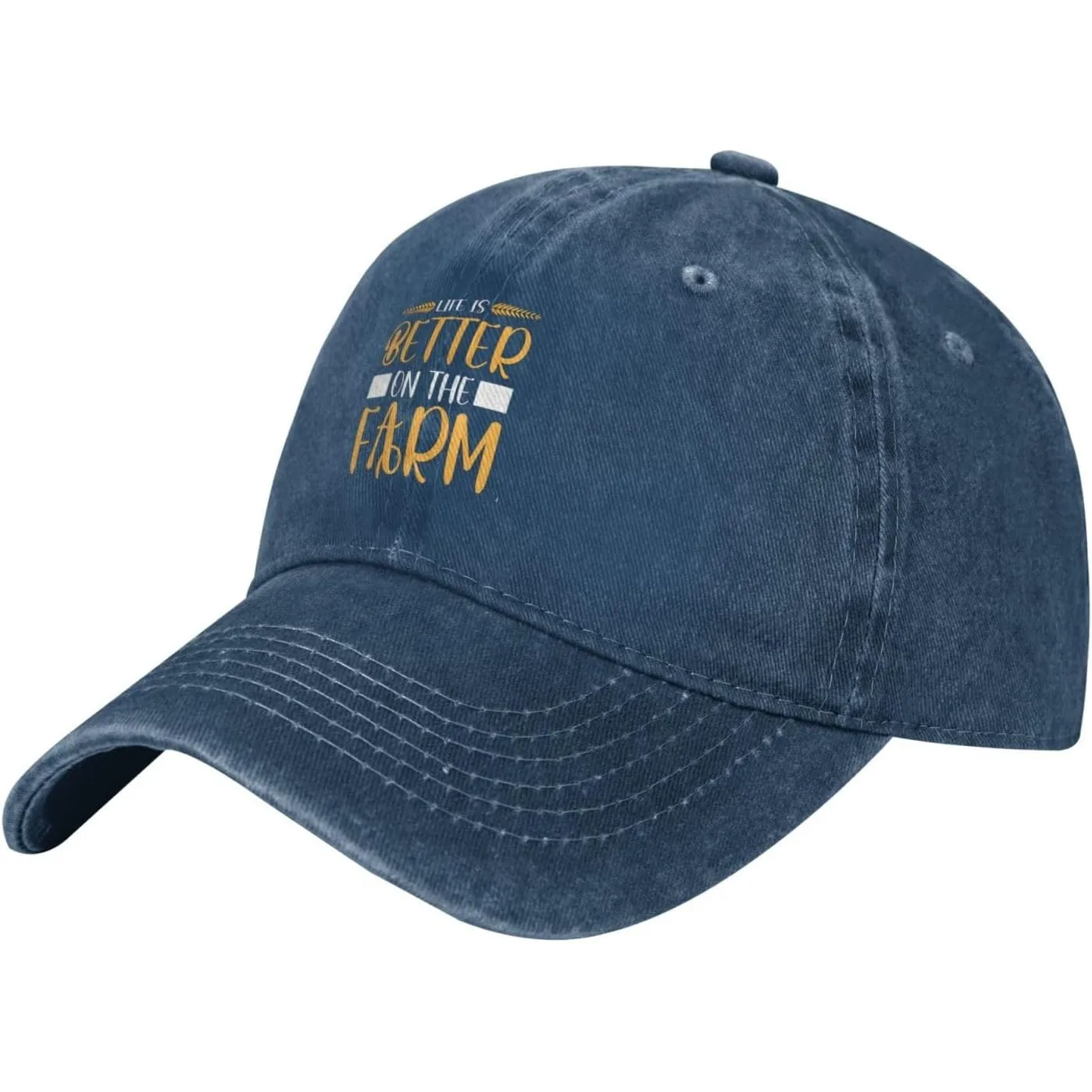 Gorra de béisbol Life Is Better On The Farm, de algodón lavado, estilo Dad Hat, ajustable