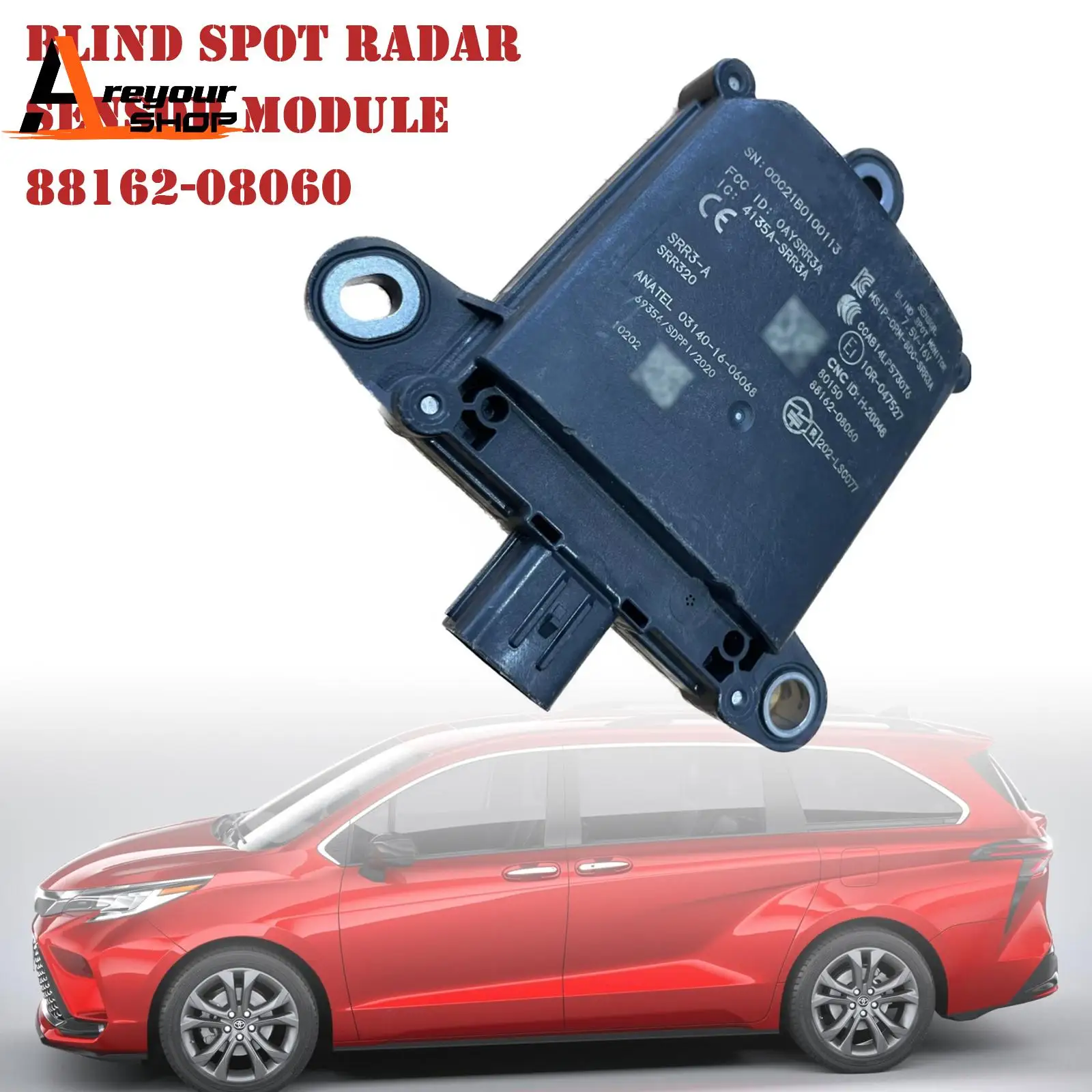 Rear Blind Spot Radar Monitor Sensor 88162-08060 for Toyota Sienna 2021 2022 2023