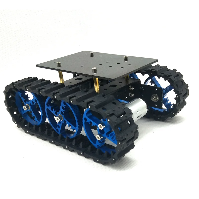 Intelligent Tracked Tank Chassis with Hall Sensor, Rubber Track Robot, APP Control