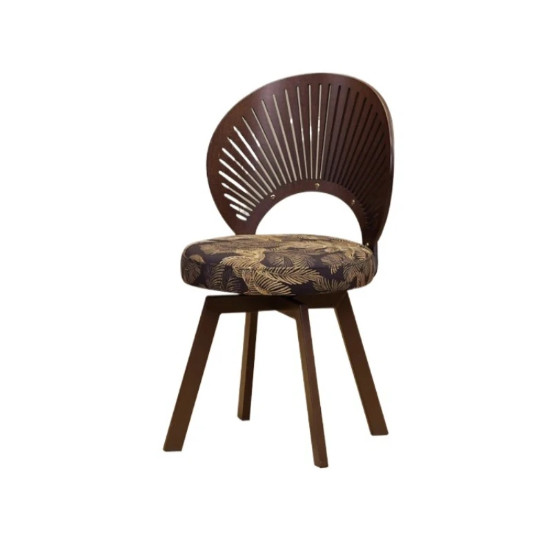 Home Living Room Dining Table Chair Bedroom Learning Leisure Chair Rotating Shell Mahjong Chair Stool Back