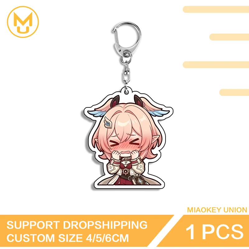 Linnea Genshin Impact Chibi Girl Keepsake Gift Fashionable Car Keychain HD Pattern Ingenious Creative Personality Amusing Props