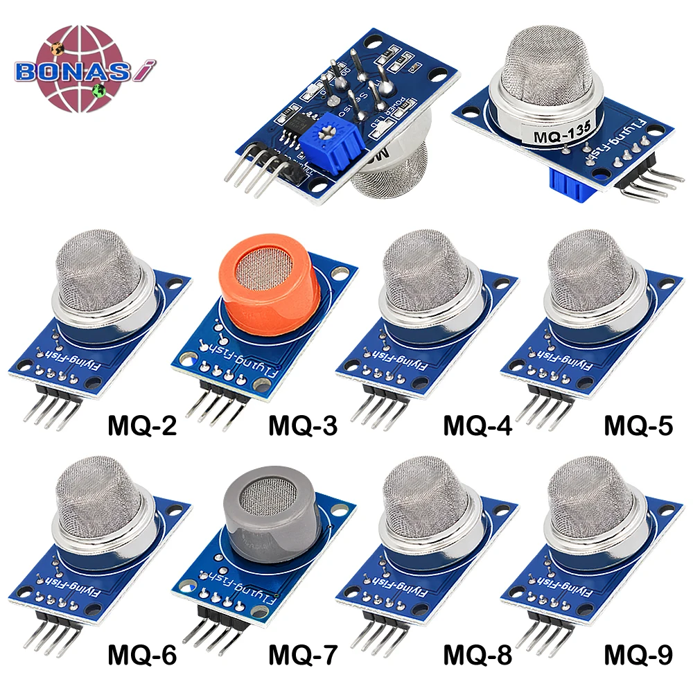 MQ-135 MQ-2 MQ-3 MQ-4 MQ-5 MQ-6 MQ-7 MQ-8 MQ-9 Detection Smoke Methane Liquefied Gas Sensor Module for Arduino Starter DIY Kit